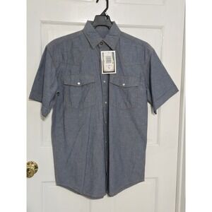 Key Workwear button up t shirt blue Mens sz Medium NWT 5007-45